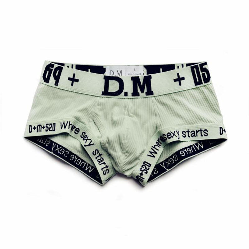 Men's Letter Cotton Low-Rise Boxer Briefs