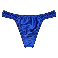 Men's Sexy Shiny Silk Solid Color Panties
