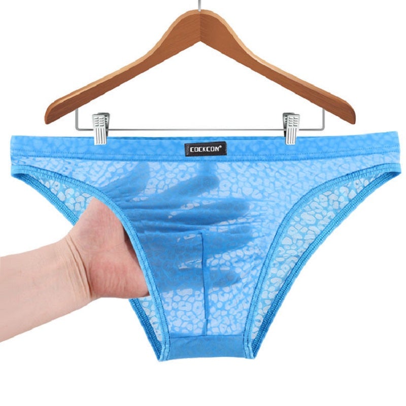 Men's lace transparent sexy briefs