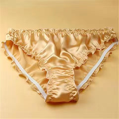Ruffled New 100% mulberry silk panty
