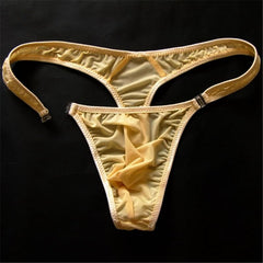 Translucent Men's Sexy Nylon Button Bikini Thong