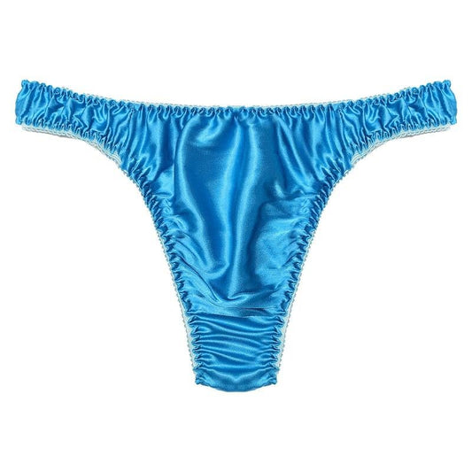 Men's Sexy Shiny Silk Solid Color Panties