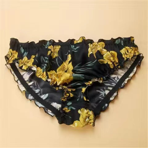 Ruffled New 100% mulberry silk panty