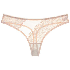 Men's Sheer Lace Mesh Low Rise Thong
