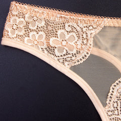 Men's Sheer Lace Mesh Low Rise Thong