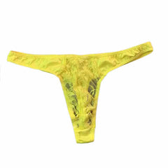 Lace Ice Silk Stitching Sexy Thong -  Fashion Men's Panties