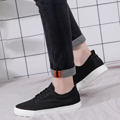 Men's Fashionable Canvas Low Top White Shoes