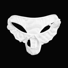 Men's Open Crotch Full Lace Transparent Thongs