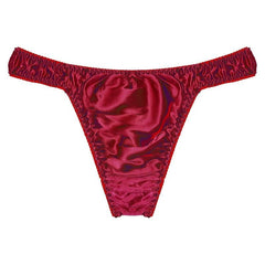 Men's Sexy Shiny Silk Solid Color Panties