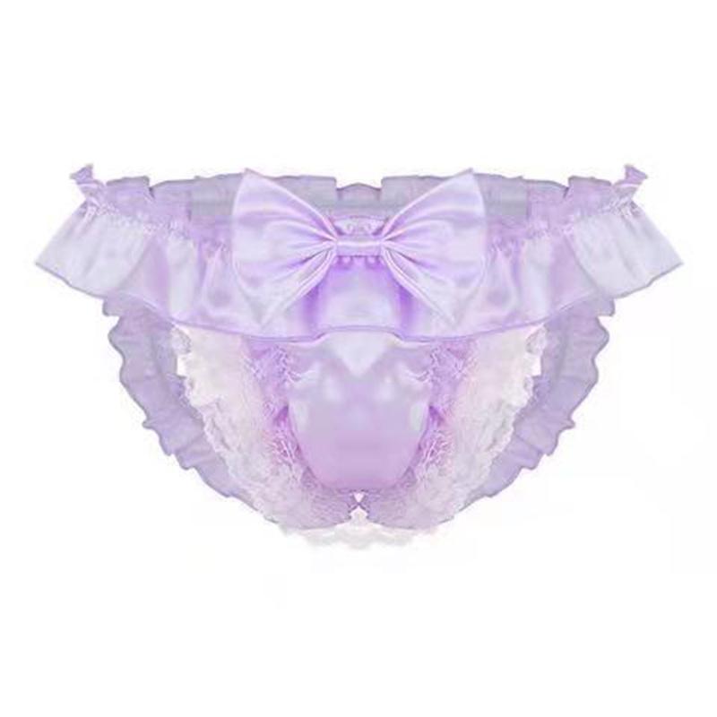 Sexy Bow Lace Exposed Low Waist Erotic Panties -  Fashion Men's Panties