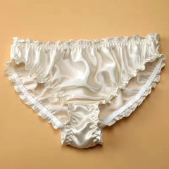 Ruffled New 100% mulberry silk panty