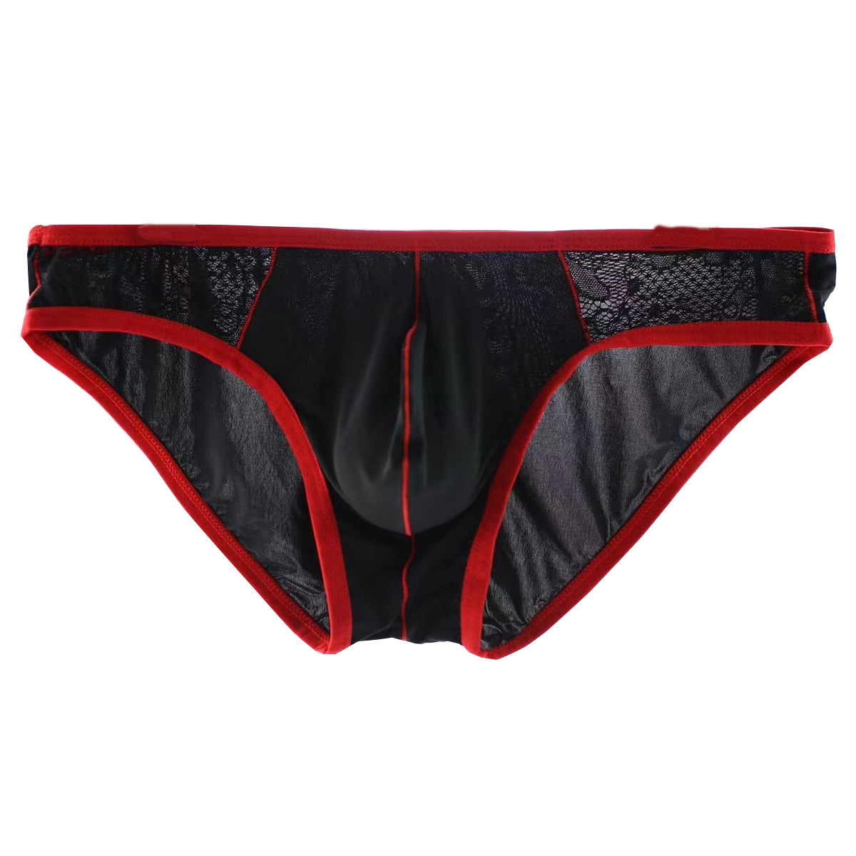 New Men's Lace Ice Silk Stitching Briefs -  