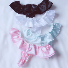 Men's Comfortable Silky Satin Sexy Lace Thong