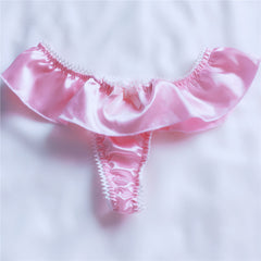 Men's Comfortable Silky Satin Sexy Lace Thong