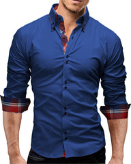 Men's Double Collar Long Sleeve Shirt