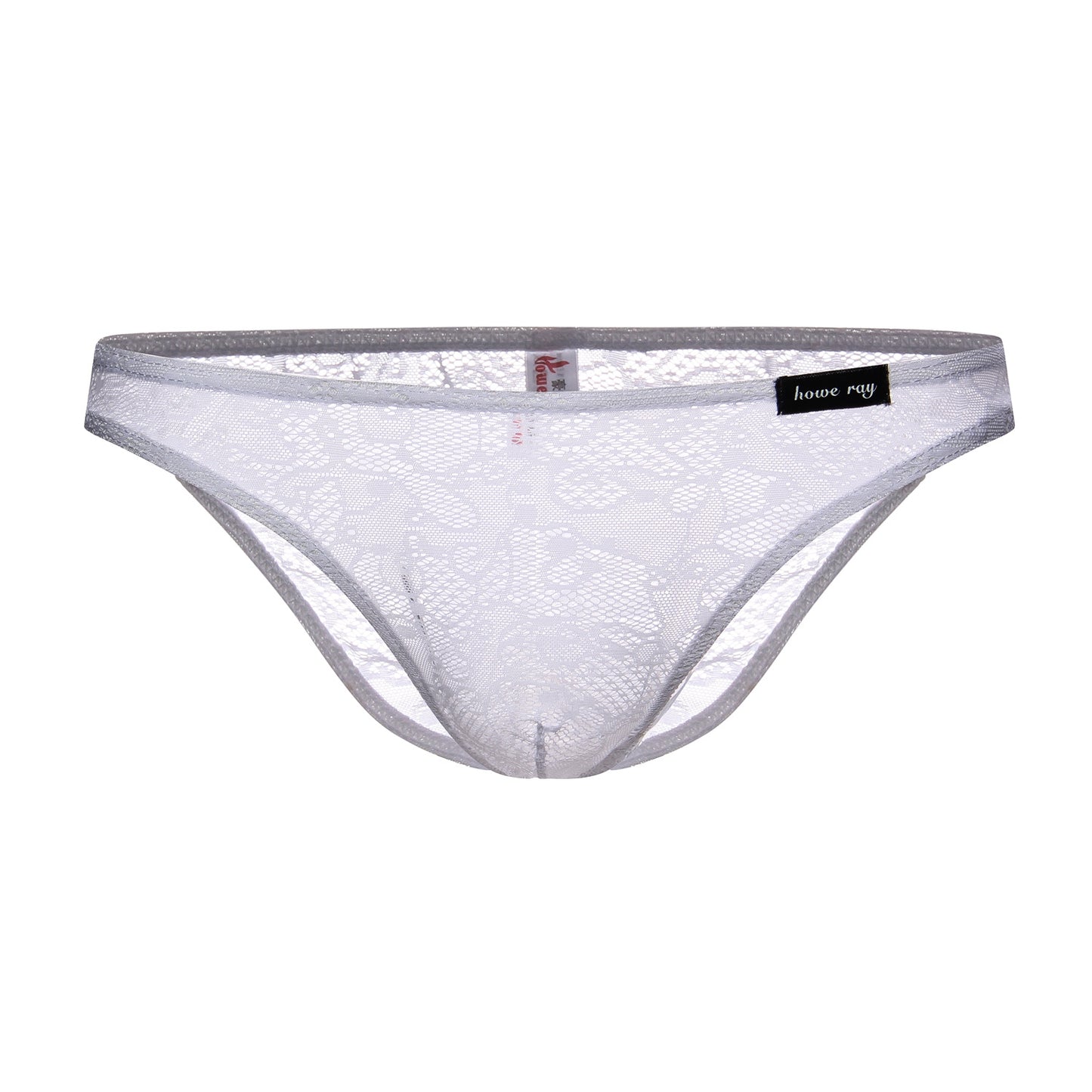 Men's Low Waist Sexy Lace Transparent Briefs