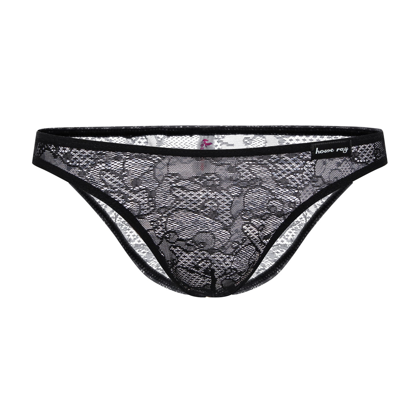 Men's Low Waist Sexy Lace Transparent Briefs