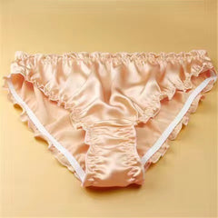 Ruffled New 100% mulberry silk panty