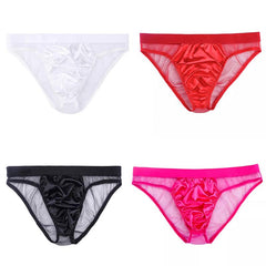 Men's Sexy Low Rise Mesh Bikini Briefs