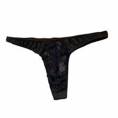 Lace Ice Silk Stitching Sexy Thong -  Fashion Men's Panties
