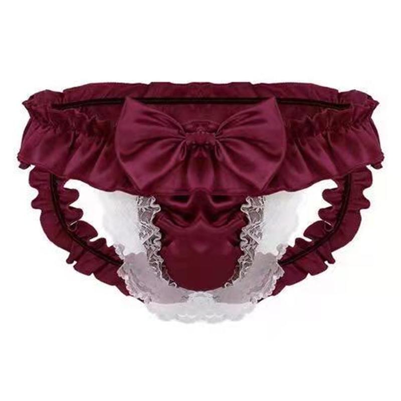 Sexy Bow Lace Exposed Low Waist Erotic Panties -  Fashion Men's Panties