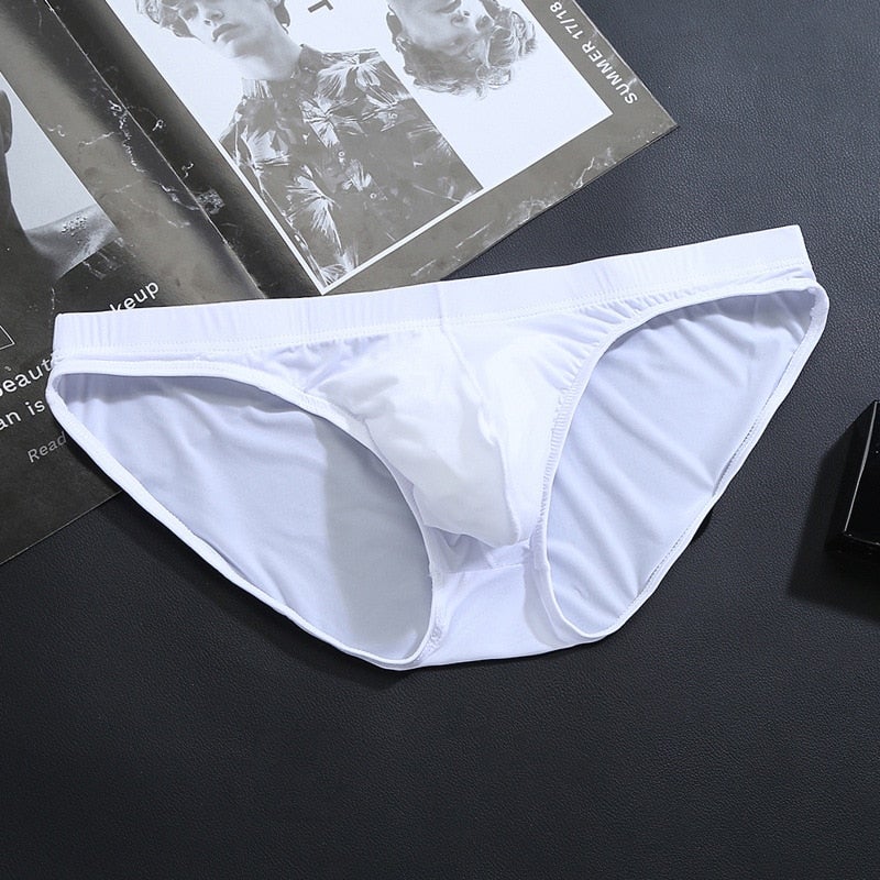 Men's Ice Silk Bikini Solid Seamless Underwear