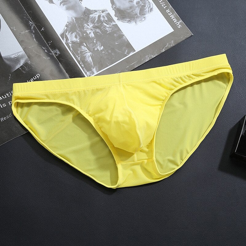 Men's Ice Silk Bikini Solid Seamless Underwear