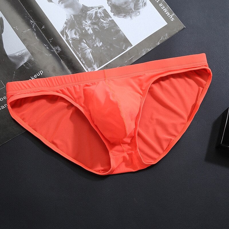 Men's Ice Silk Bikini Solid Seamless Underwear