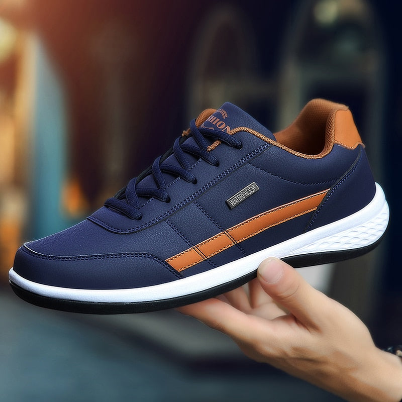 Leather Men Sneakers Casual  Shoes