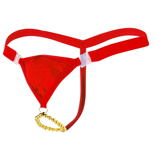 Male Low-waist Crotchless Thongs with Ring