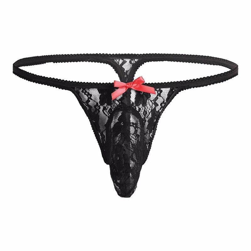 Men Sexy Transparent Thin Lace Thong