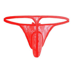 Men Sexy Transparent Thin Lace Thong