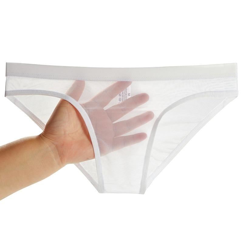 Men's low-rise transparent ultra-thin underwear