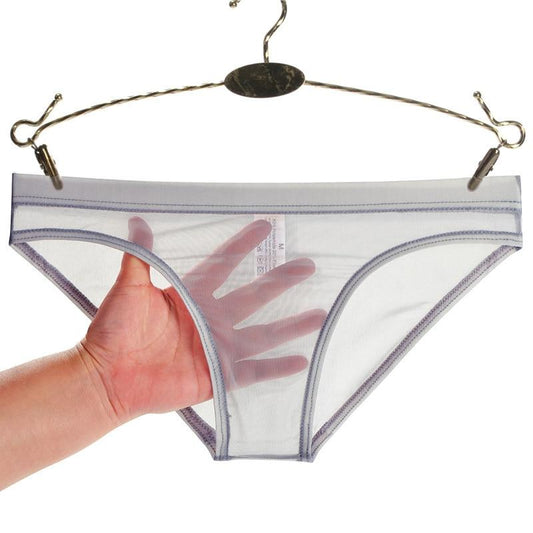 Men's low-rise transparent ultra-thin underwear