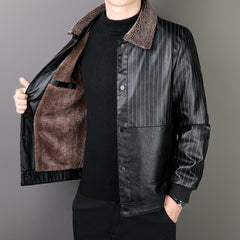 Men's Winter Casual Thickened Warm Leather Jacket