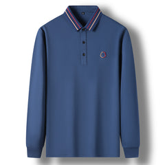 2023 New Casual Long-sleeved Lapel Polo Shirt