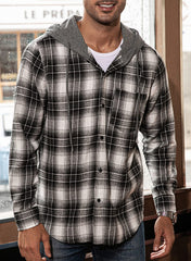 Men's Flannel Plaid Hooded Shirts
