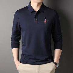 Men's New Solid Color Printed Simple Polo Shirt