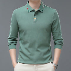 Men's Cotton Breathable Embroidered Business POLO Shirt