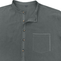 Men's Stand Collar Cotton Linen Shirt