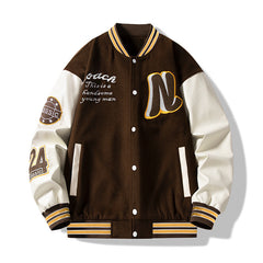 Men's Spring Baseball Uniform Loose Bomber Jacket