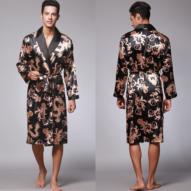 Men's Long Sleeve Nightgown Pajamas