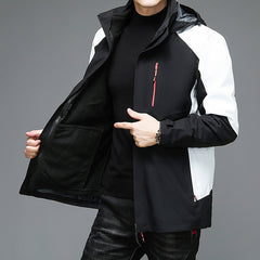 Men's Windproof Thickened Detachable Windbreaker Jacket