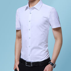 New Men's Non-Iron Slim Casual Solid Color Shirt