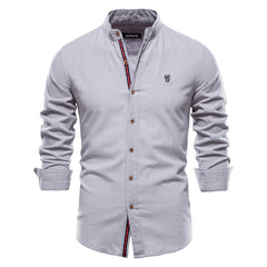 Men's Cotton Linen Casual Business Long Sleeve Shirt