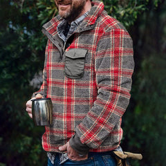 Men's Casual Flannel Plush Button Sweater