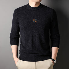 Men's Pure Wool Crew Neck Comfortable Warm Sweater