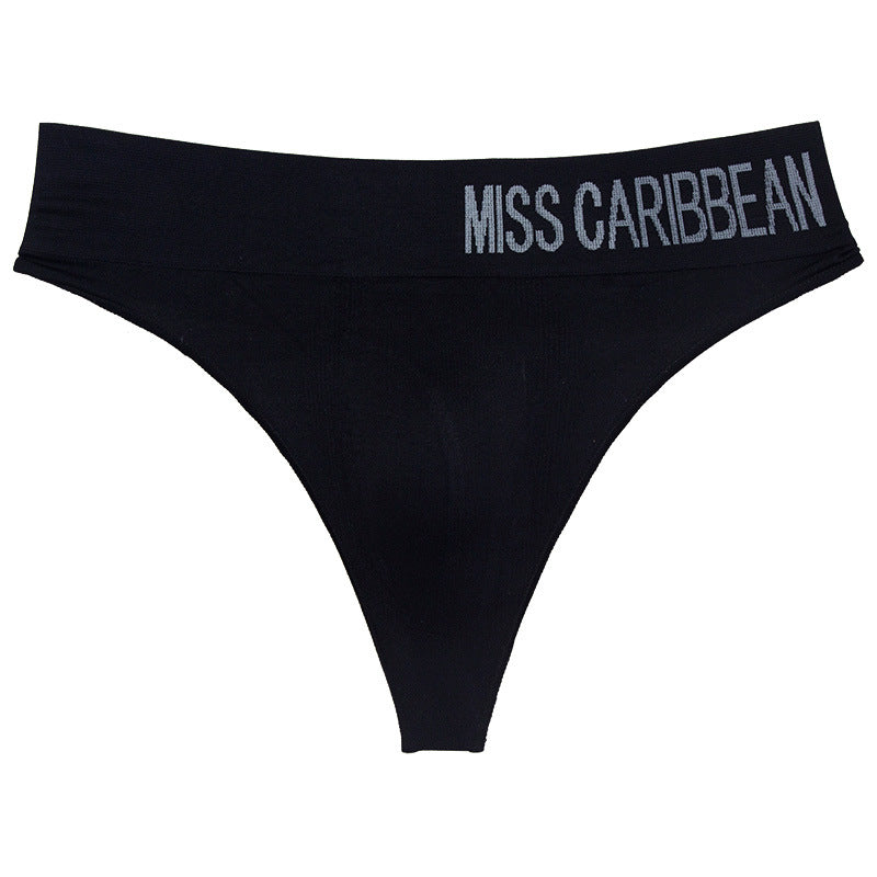 Men's Sexy Sports Fitness Letter Wide Waist Seamless Thong