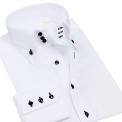 New high-end crystal diamond button color matching business shirt