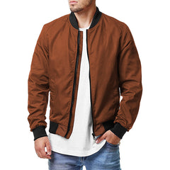 Men's Loose Stand Collar Bomber Jacket